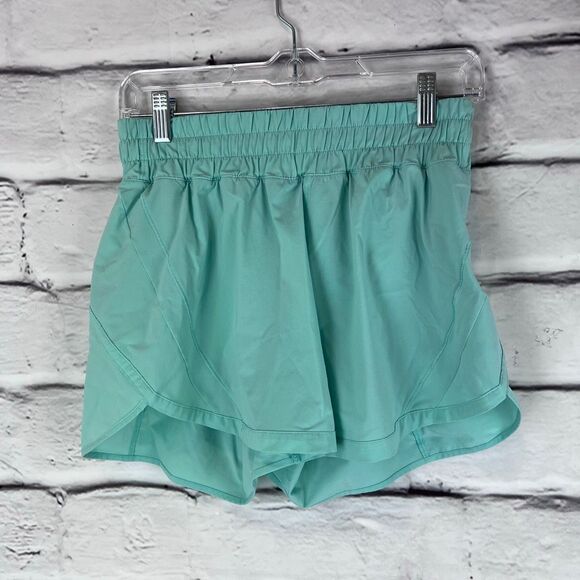 Lululemon Track That Mid-Rise Lined Shorts 4” Clear Mint Size 8 - Picture 2 of 5